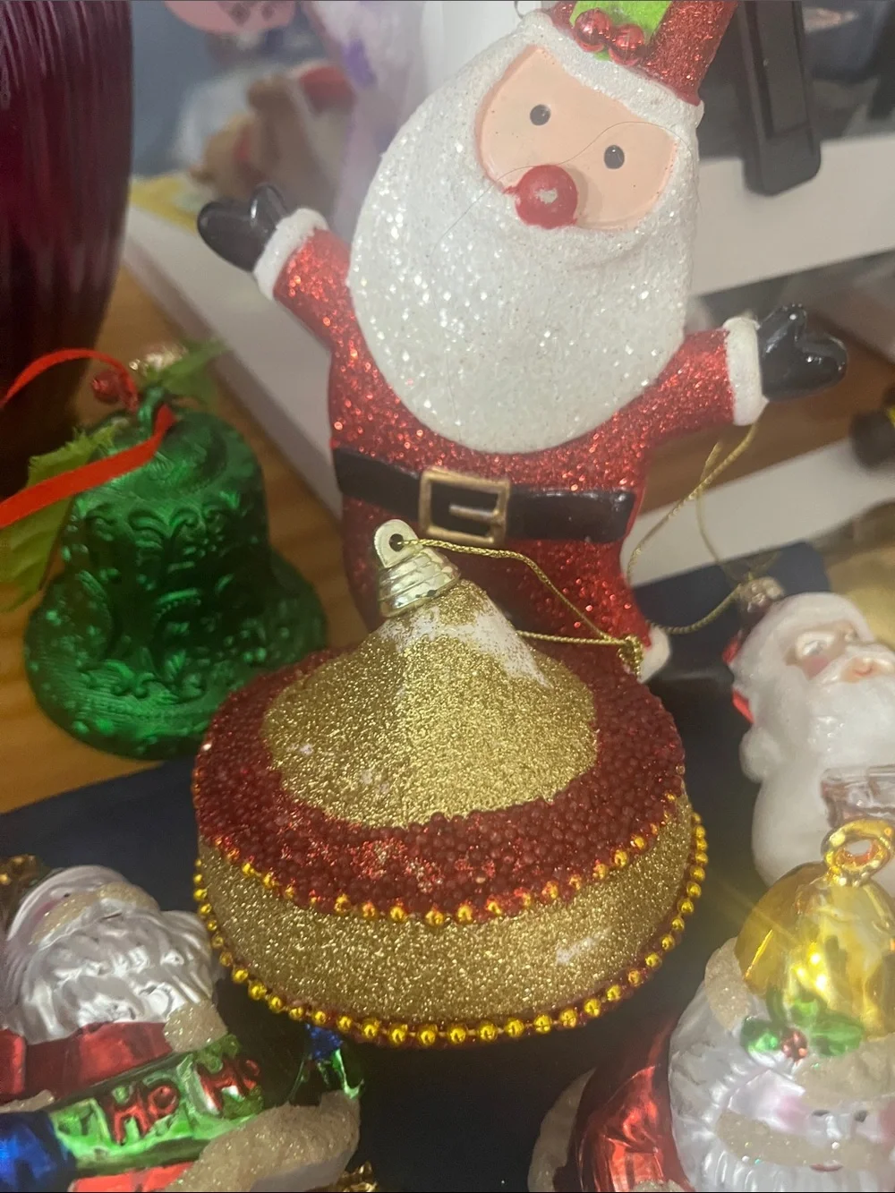 Vintage Red, Gold, Green, Blue Multicolor Christmas Ornament Lot